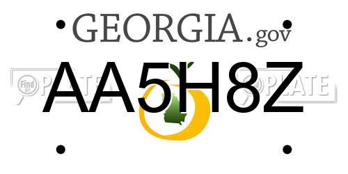 AA5H8Z Georgia License Plate