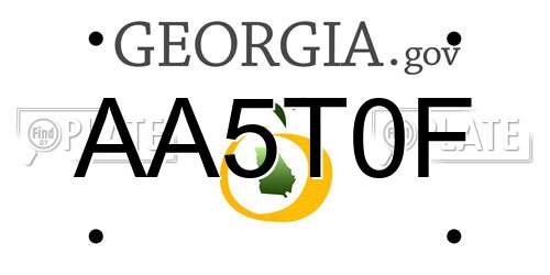 AA5T0F Georgia License Plate