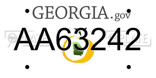 AA63242 Georgia License Plate