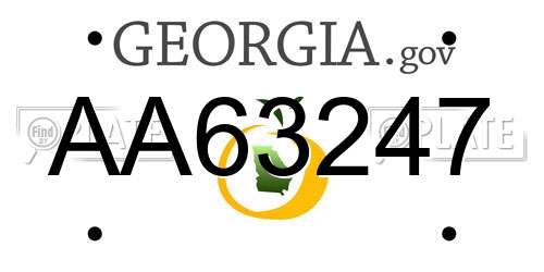 AA63247 Georgia License Plate