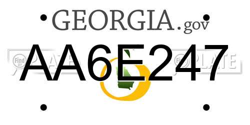 AA6E247 Georgia License Plate