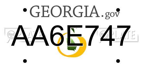 AA6E747 Georgia License Plate