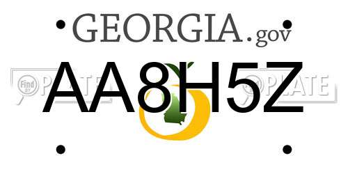 AA8H5Z Georgia License Plate