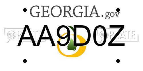 AA9D0Z Georgia License Plate