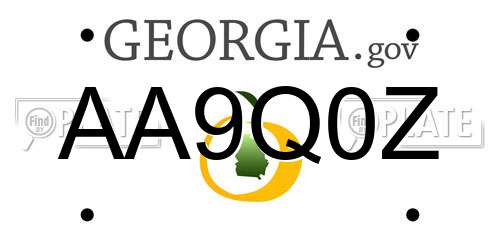 AA9Q0Z Georgia License Plate