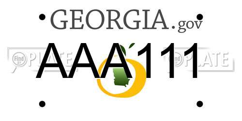 AAA111 Georgia License Plate