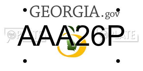 AAA26P Georgia License Plate