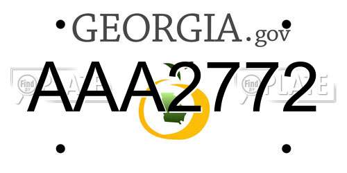 AAA2772 Georgia License Plate