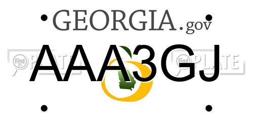 AAA3GJ Georgia License Plate