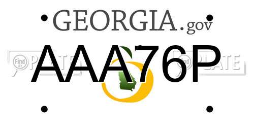 AAA76P Georgia License Plate