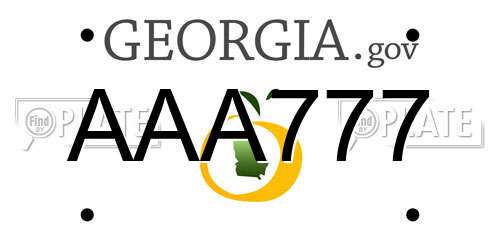 AAA777 Georgia License Plate