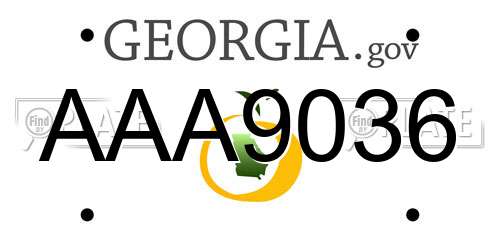 AAA9036 Georgia License Plate