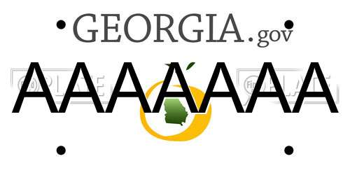 AAAAAAA Georgia License Plate