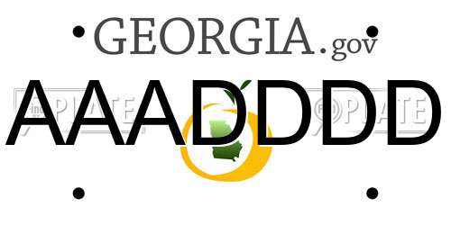 AAADDDD Georgia License Plate