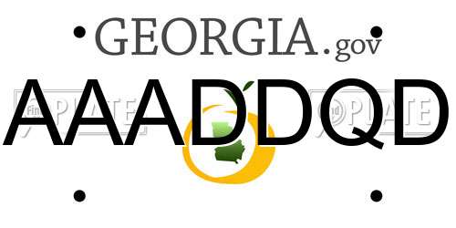 AAADDQD Georgia License Plate