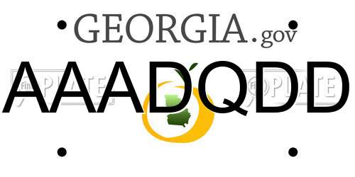 AAADQDD Georgia License Plate