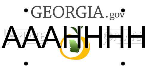 AAAHHHH Georgia License Plate