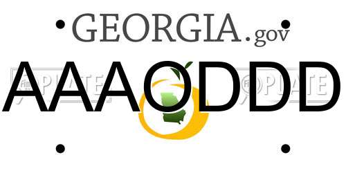 AAAODDD Georgia License Plate