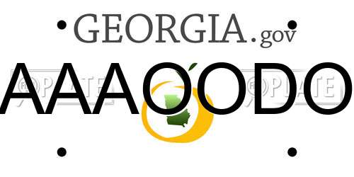 AAAOODO Georgia License Plate