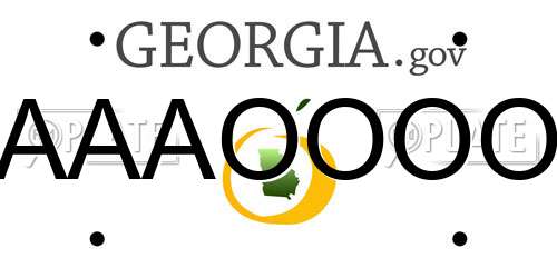 AAAOOOO Georgia License Plate