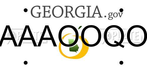 AAAOOQO Georgia License Plate