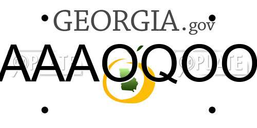 AAAOQOO Georgia License Plate