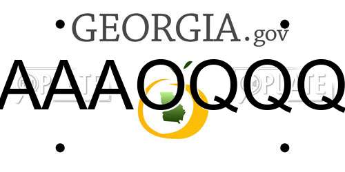 AAAOQQQ Georgia License Plate