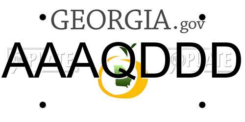 AAAQDDD Georgia License Plate
