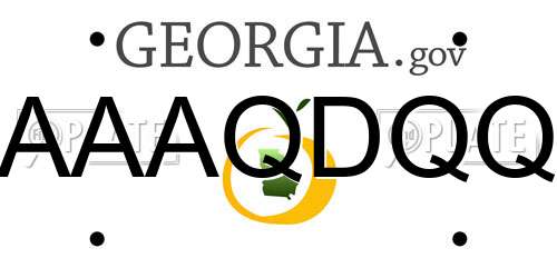 AAAQDQQ Georgia License Plate