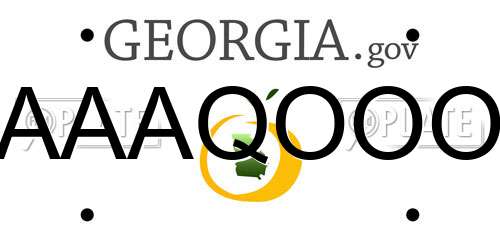 AAAQOOO Georgia License Plate
