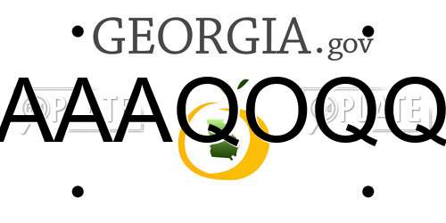 AAAQOQQ Georgia License Plate