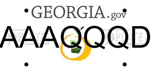 AAAQQQD Georgia License Plate