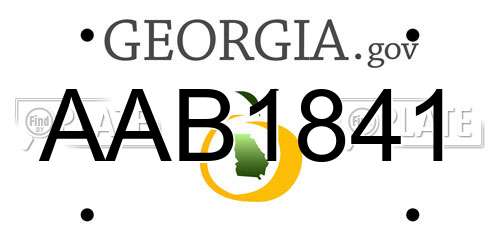 AAB1841 Georgia License Plate