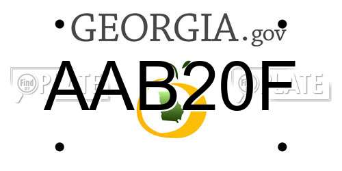 AAB20F Georgia License Plate