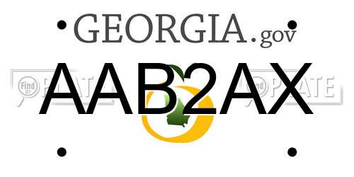 AAB2AX Georgia License Plate