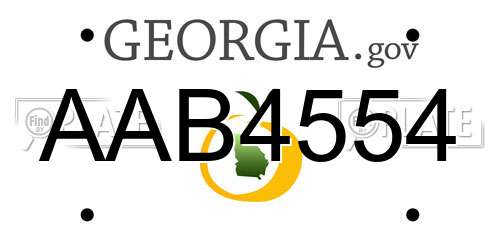 AAB4554 Georgia License Plate