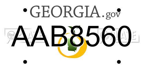 AAB8560 Georgia License Plate