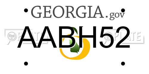 AABH52 Georgia License Plate