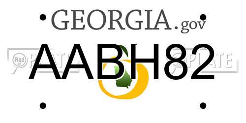 AABH82 Georgia License Plate