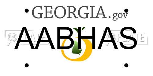 AABHAS Georgia License Plate