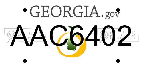 AAC6402 Georgia License Plate