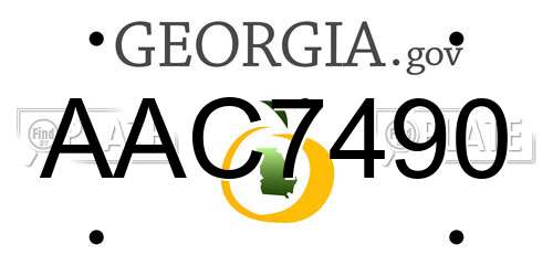 AAC7490 Georgia License Plate