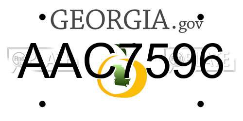 AAC7596 Georgia License Plate