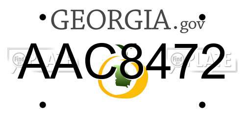 AAC8472 Georgia License Plate