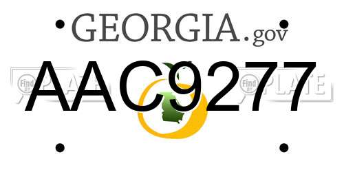 AAC9277 Georgia License Plate