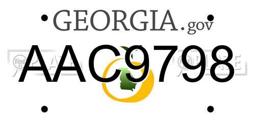 AAC9798 Georgia License Plate