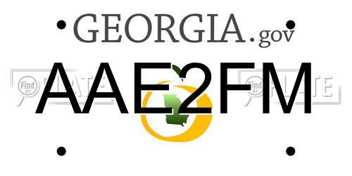 AAE2FM Georgia License Plate