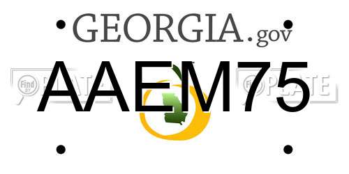 AAEM75 Georgia License Plate