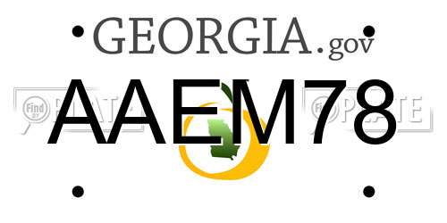 AAEM78 Georgia License Plate