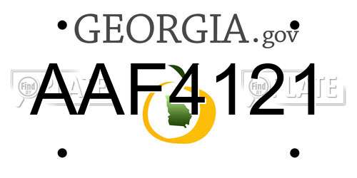AAF4121 Georgia License Plate